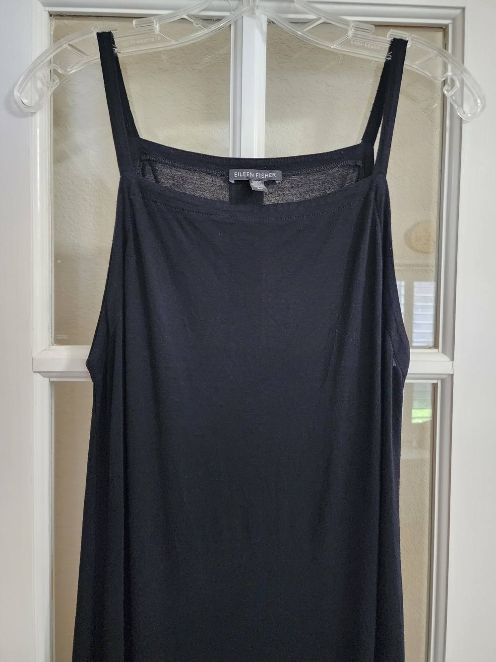 Eileen Fisher S Black Viscose Stretch Jersey Sleeveless Maxi Dress - Picture 6 of 12